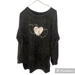 Torrid size 00 lovesick sweater acid wash
